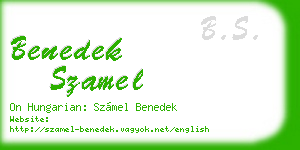 benedek szamel business card