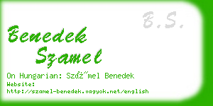 benedek szamel business card
